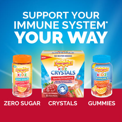 Emergen-C Kidz Daily Immune Support Dietary Supplements, Flavored Gummies with Vitamin C and B Vitamins for Immune Support, Berry Bash - 44 Count
