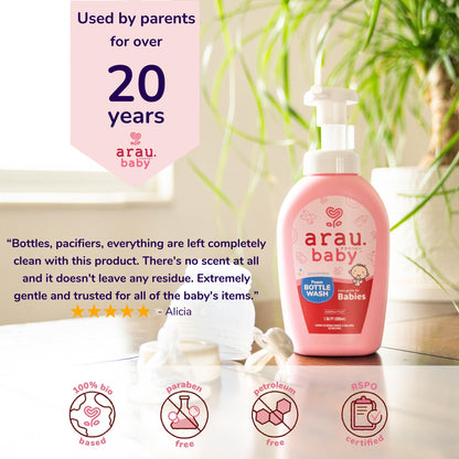 Unscented Foam Bottle Wash, Natural Plant Based Baby Bottle & Dish Soap, No Artificial Fragrance or Additives, Gentle for Washing Bottles, Pacifiers and Toys, Easy Rinse, 15.21 Fl Oz