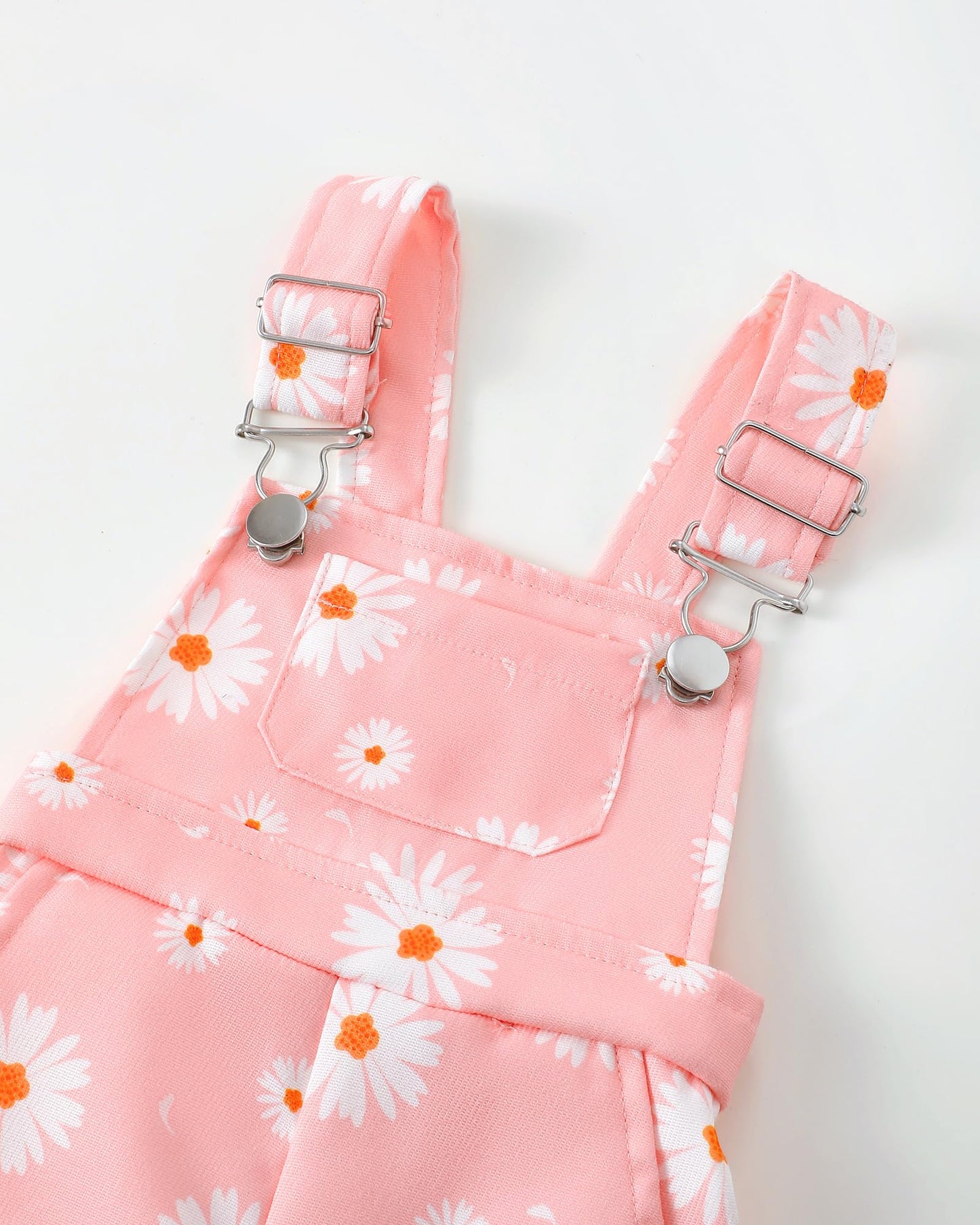 SUNNY PIGGY Toddler Baby Girl Overalls Clothes Toddler Adjustable Suspender Jumpsuit Short Sleeve Outfit Little Girl's Set