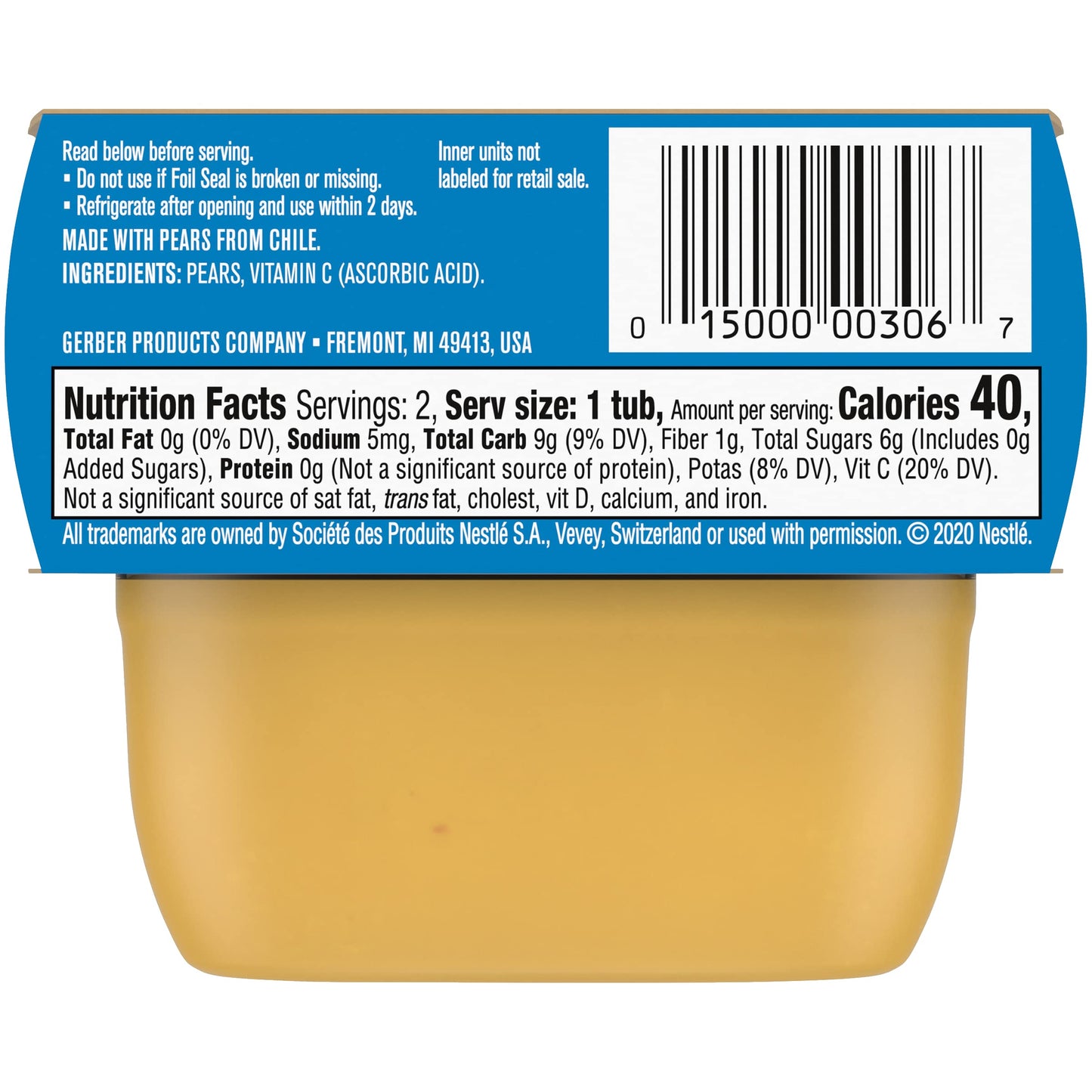 Gerber 1st Foods Baby Food Banana Puree, Natural & Non-GMO, 2 Ounce Tubs, 2-Pack (Pack of 8)