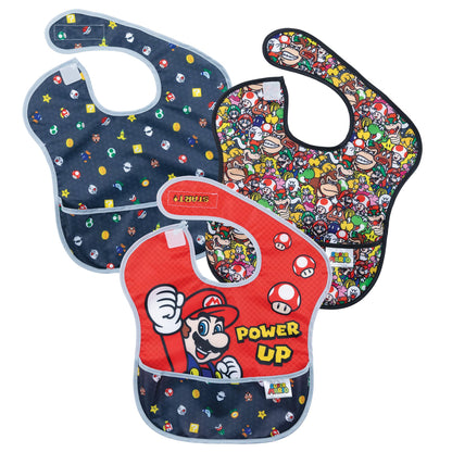 Bumkins Disney Bibs for Girl or Boy, SuperBib Baby and Toddler 6-24 Months, Essential Must Have for Eating, Feeding, Baby Led Weaning, Mess Saving Waterproof Soft Fabric, 3-pk Pooh Bear and Friends