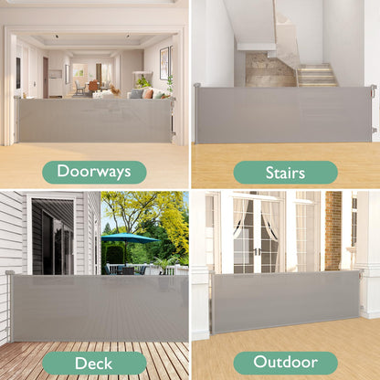 Momcozy Retractable Baby Gate, 33" Tall, Extends up to 55" Wide, Child Safety Baby Gates for Stairs, Doorways, Hallways, Indoor, Outdoor