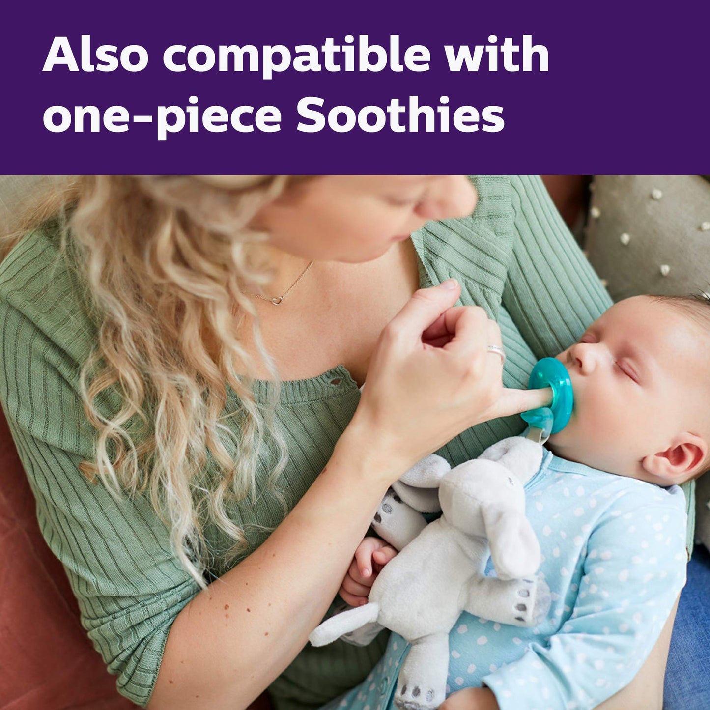 Philips AVENT Soothie Snuggle Pacifier Holder with Detachable Pacifier, 0m+, Giraffe, SCF347/01-1 Count (Pack of 1)