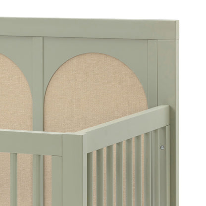 Namesake Eloise 4-in-1 Convertible Crib in French Sage Performance Sand Eco-Weave, GREENGUARD Gold Certified