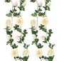 Felice Arts 2 Pack Pink Artificial Rose Garland Each 6.5FT Fake Rose Vine Hanging Floral Garland for Wedding Flowers Table Centerpiece Arrangement Baby Shower Decor
