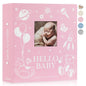 Lanpn Baby Photo Album 4x6 300 Pockets, Linen Newborn Bebe Ultrasound Photo Album with Memo Writing Area, Cover Photo Book, Picture Album for kids, Baby Girl Boy Memory Book Keepsake Colorful