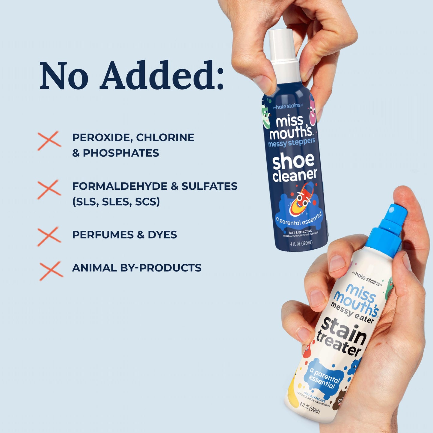 Miss Mouth's Messy Eater Stain Treater Spray - 4oz 2 Pack Stain Remover - Newborn & Baby Essentials - No Dry Cleaning Food, Grease, Coffee Off Laundry, Underwear, Fabric