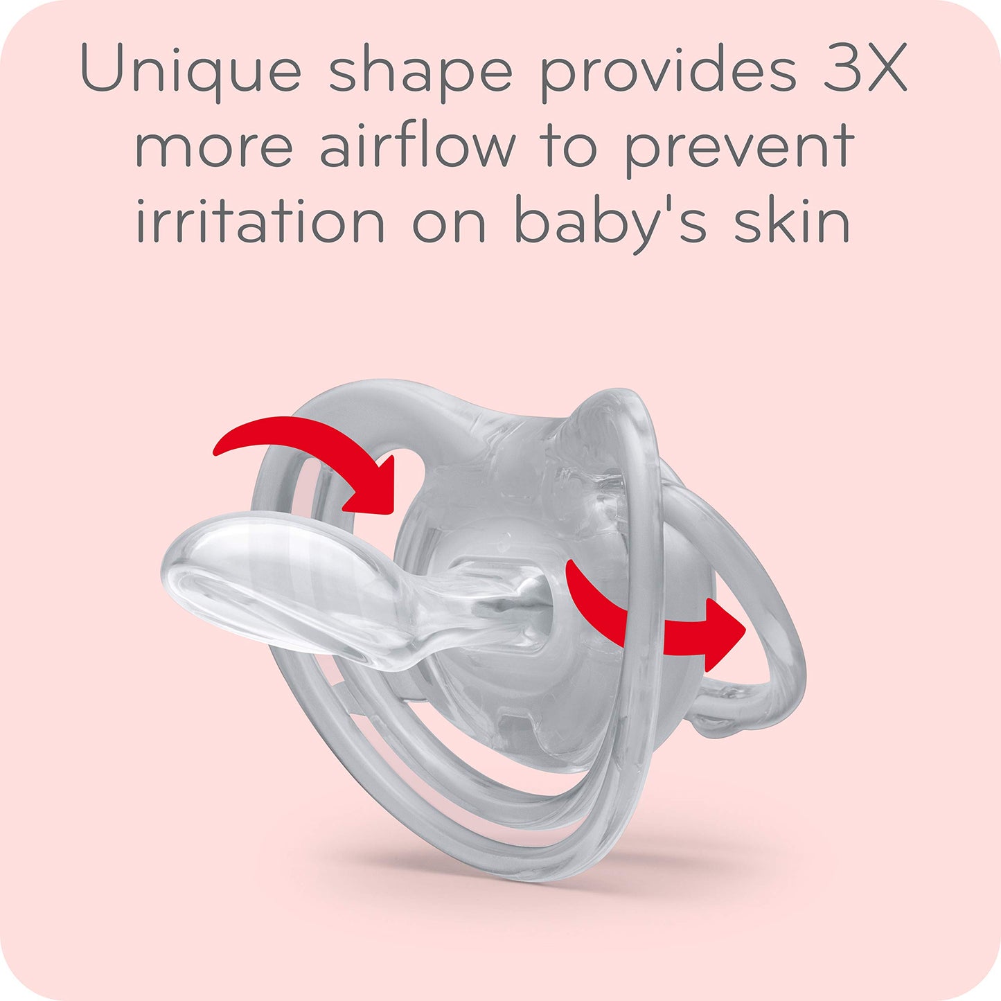 NUK Airflow Orthodontic Pacifier, Girl, 6-18 Months, 2 Count (Pack of 1)