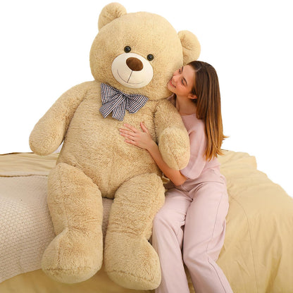 MaoGoLan Giant Big Teddy Bear 4 Feet 47 inch Life Size Tan Plush Bear Brown Stuffed Animal for Children Boyfriend