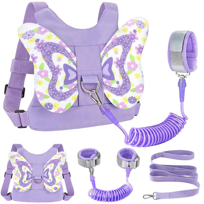 Accmor 3 in 1 Toddler Harness Leashes + Anti Lost Wrist Link, Kids Harness Children Leash for Girls, Child Anti Lost Leash Baby Cute Harness Belt Strap Hold Kids Close While Walking