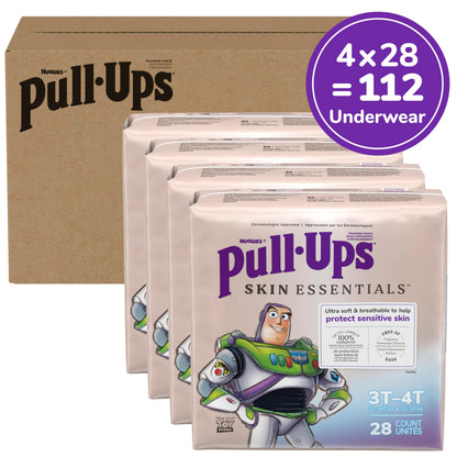 Pull-Ups Boys' Skin Essentials Potty Training Pants, Training Underwear, 2T-3T (16-34 lbs), 124 Ct (4 Packs of 31)