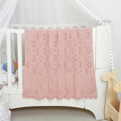 mimixiong Baby Swaddle Blanket 100% Cotton Gender Neutral Pointelle Receiving Blanket for Boys Girls Cuddle Stroller Crib Blanket (Oatmeal)