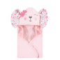 Hudson Baby Unisex Baby Cotton Animal Face Hooded Towel, Pretty Elephant, One Size