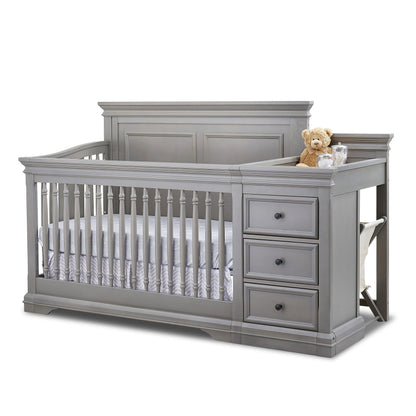 Sorelle Furniture Portofino Crib,Classic 4-In-1 Convertible Crib,Brushed Ivory Crib Made of Wood,Non-Toxic Finish, Wooden Baby Bed,Toddler Bed,Child’s Daybed and Full-Size Bed-Ivory