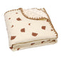 Baby Soft Muslin Thick Blanket Cotton and Dotted Backing Double Layer Receiving Blanket 40"x40" Bunny