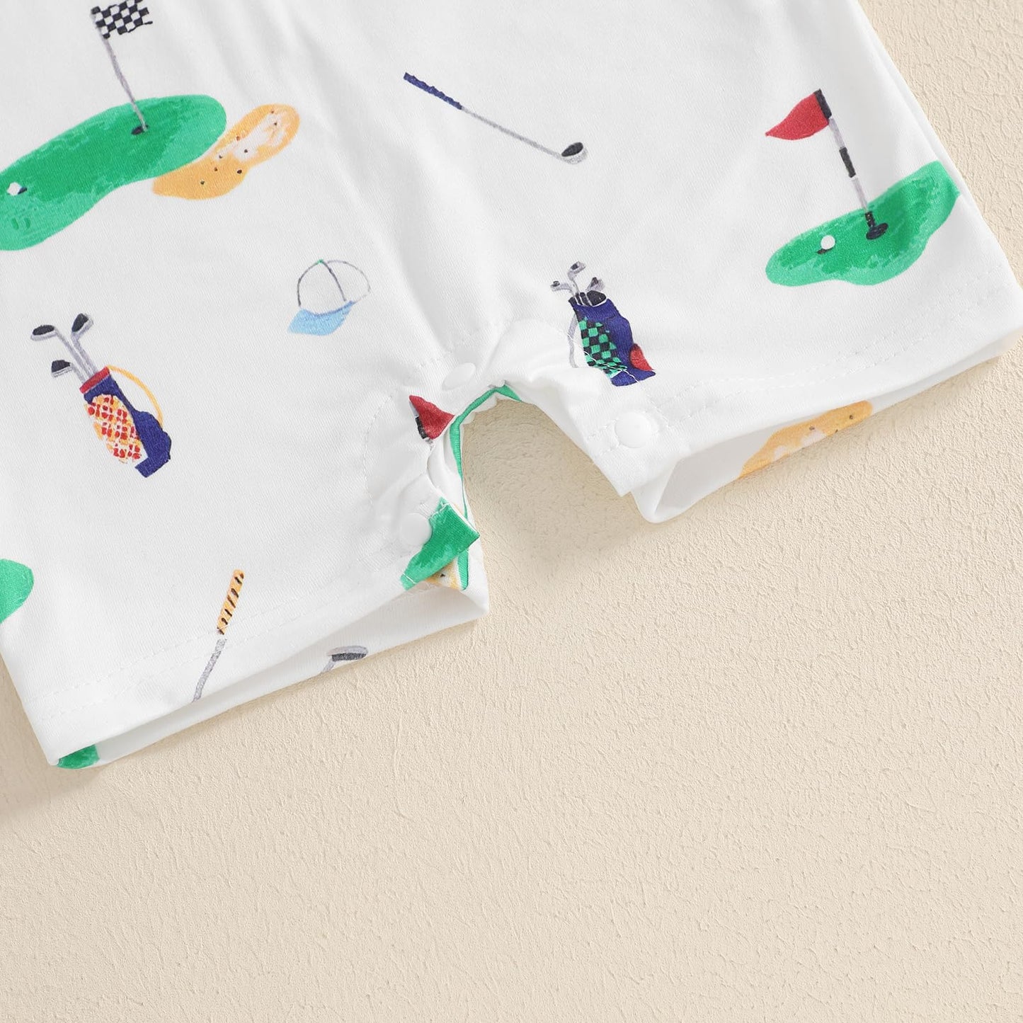 Baby Boy Rompers Half Button-up Jumpsuit Short Sleeve Bodysuit Summer Clothes