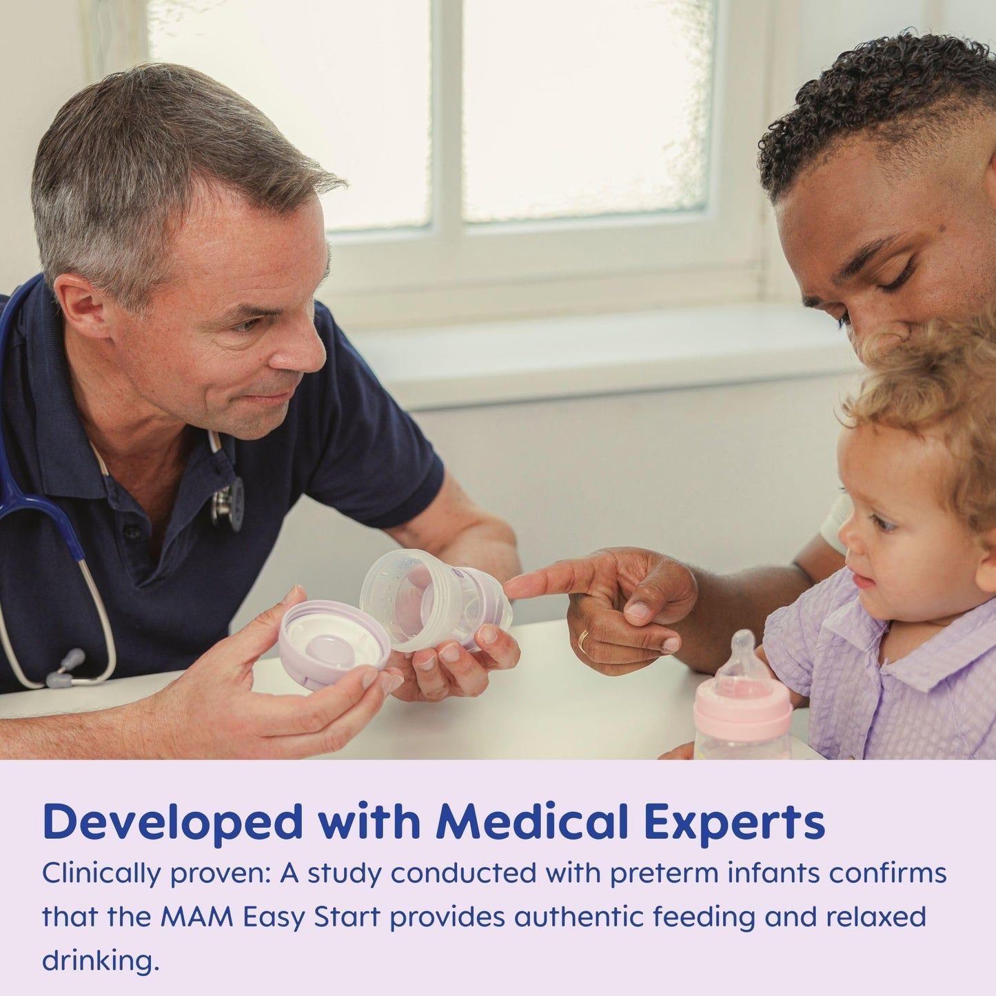 MAM 9oz Easy Start Anti-Colic Baby Bottles, Medium Flow, Breastfeeding-Like Silicone Nipple Bottle, Reduces Colic, Gas, & Reflux, Easy-to-Clean, BPA-Free, Colors May Vary