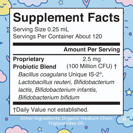 MaryRuth Organics USDA Organic Infant Liquid Probiotic Drops | Baby Essentials | Probiotics for Infants | Baby Probiotic Drops | Proprietary Probiotic Blend | Vegan | Non GMO | 125 Servings