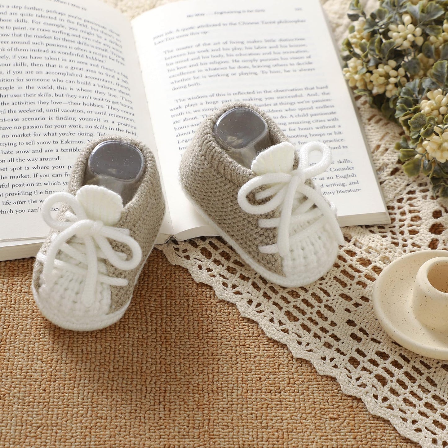 DovFanny Baby Booties Newborn Baby First Shoes Cozy Warm Knit Soft Booties for Toddler Infant Boy Girl