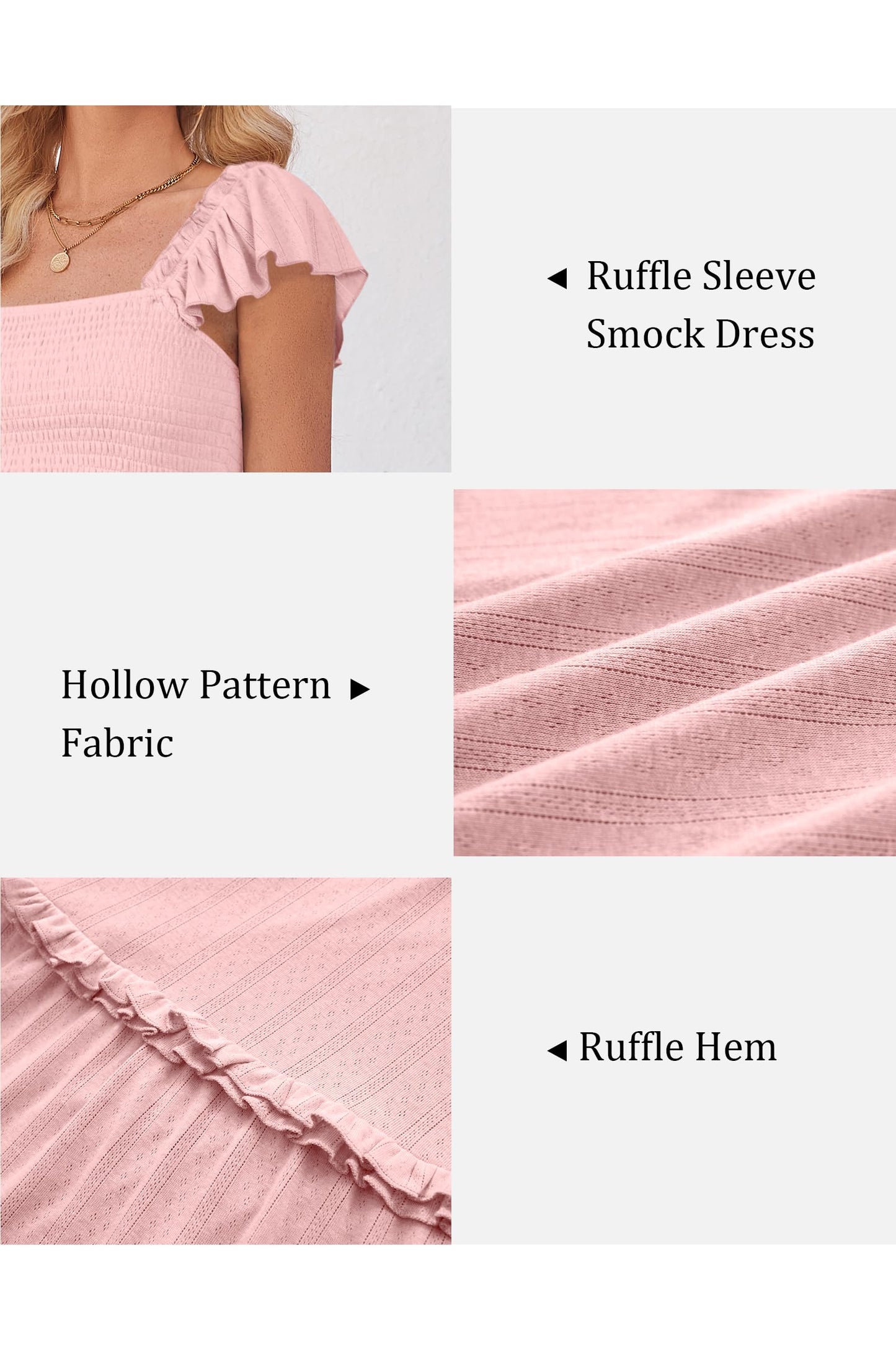 OUGES Womens 2025 Summer Maternity Photoshoot Dress Boho Maxi Smocked Baby Shower Dress Ruffle Sleeve Maternity Clothes