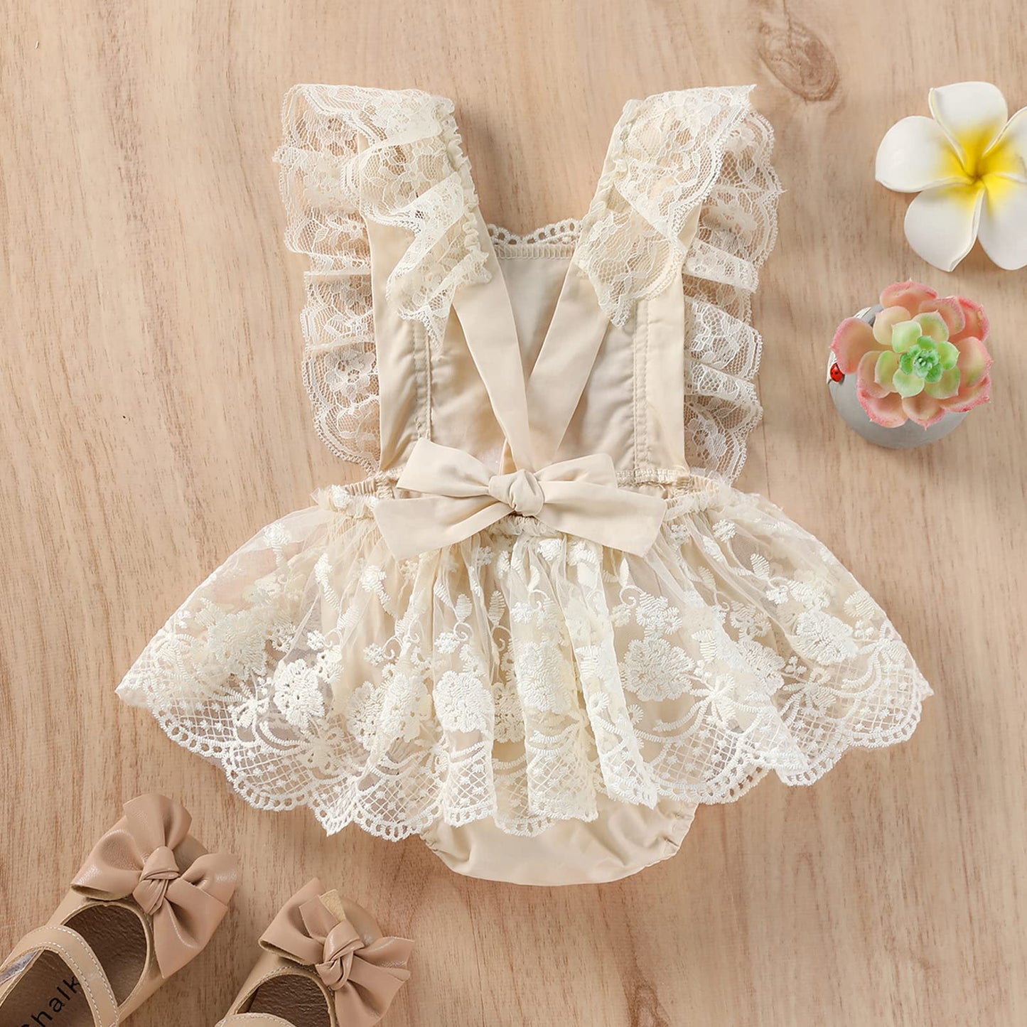 MERSARIPHY Newborn Baby Girl Boho Outfits Infant Lace Tulle Ruffle Bubble Romper Dress Jumpsuit Bodysuit Photoshoot Clothes