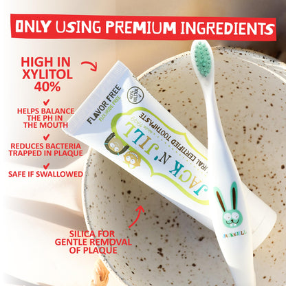 Jack N' Jill Natural Baby Toothpaste - Fluoride Free Training Toothpaste for Babies 6 Months and Up, Safe to Swallow, 40% Xylitol, BPA Free - 1.76 oz (Variety Pack of 3)