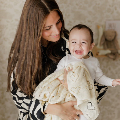 Swaddling Blanket for Girls - 100% Luxury Cotton Knit Heart Baby Blanket - Soft Warm Cozy Swaddle Receiving Stroller Crib Receiving Blanket for Newborns Infants & Toddlers (Pink, 0-2 Years)