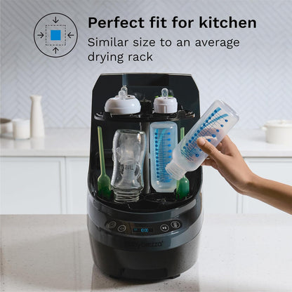 Baby Brezza Bottle Washer Pro - Baby Bottle Washer, Sterilizer + Dryer - All in One Machine Cleans Bottles, Pump Parts, & Sippy Cups - Replaces Hand Washing, Bottle Brushes and Drying Racks, Charcoal