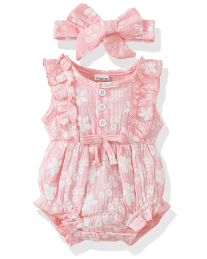 Renotemy Newborn Infant Baby Girl Clothes Rompers Summer Jumpsuits Short Sleeve Romper Infant Baby Clothes Girl