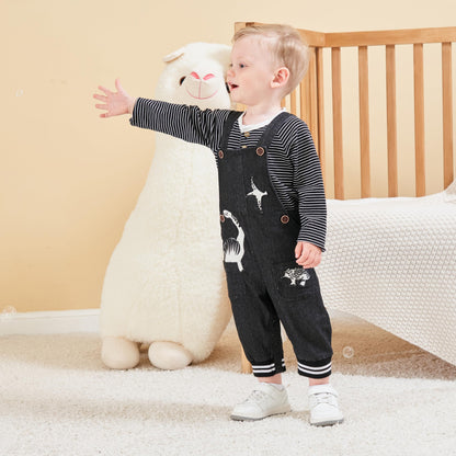 Baby Boy Clothes Set Infant Boy's Long Sleeve Romper+Dinosaur Denim Overalls Toddler Boys Fall Winter Outfits Suit