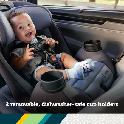 Safety 1st Ellaris 3-in-1 Convertible Car Seat, Slim Fit Design, Rear & Forward-Facing, 5-Position Headrest, 3-Across Fit, Travel-Friendly with Machine-Washable Seat Pad, Peacock Blue