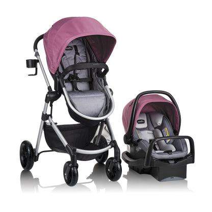 Evenflo Pivot Modular Travel System with LiteMax Infant Car Seat with Anti-Rebound Bar (Desert Tan)