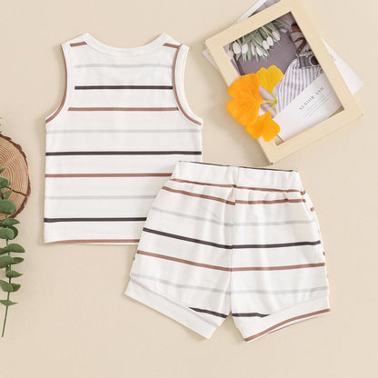Baby Boy Summer Clothes Striped Tank Tops Camisoles and Shorts Newborn Boys Spring Summer Outfit