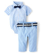 The Children's Place baby-boys And Newborn Short Sleeve Button Down Shirt and Shorts 2 Piece Outfit Set