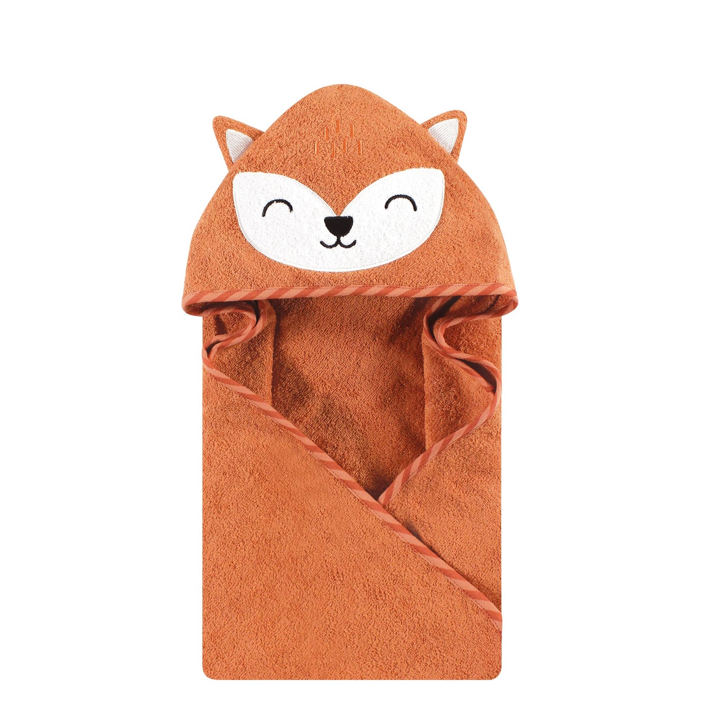 Hudson Baby Unisex Baby Cotton Animal Face Hooded Towel, Pretty Elephant, One Size
