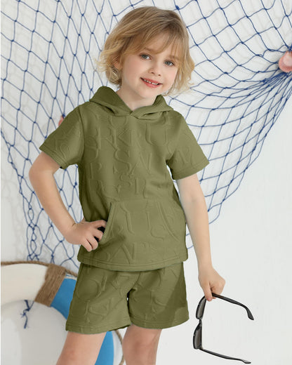 Toddler Baby Boy Clothes Summer Outfits Short Sleeve Hooded T Shirt Tops Casual Shorts Set 2Pcs Little Boy Clothes
