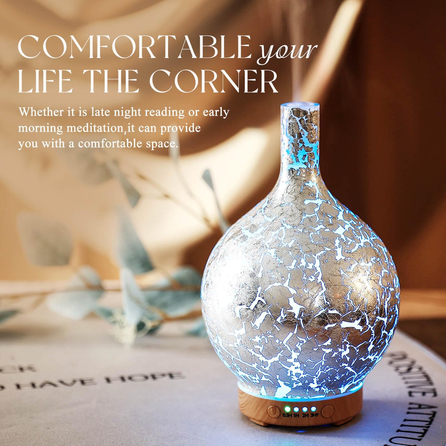 Porseme 3D Essential Oil Diffuser Cool Mist Humidifier Ultrasonic Aromatherapy Diffuser,150ml Last 6h,Auto Shut-Off,Air Refresh,Decoration for Home,Office,Yoga,Baby,Sleep