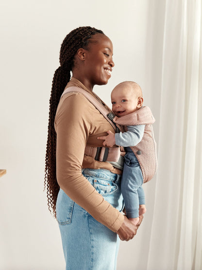 BabyBjörn Baby Carrier Mini, 3D Jersey, Light Beige | Newborn Carrier (7-25 lbs), Ergonomic, Easy-to-Use