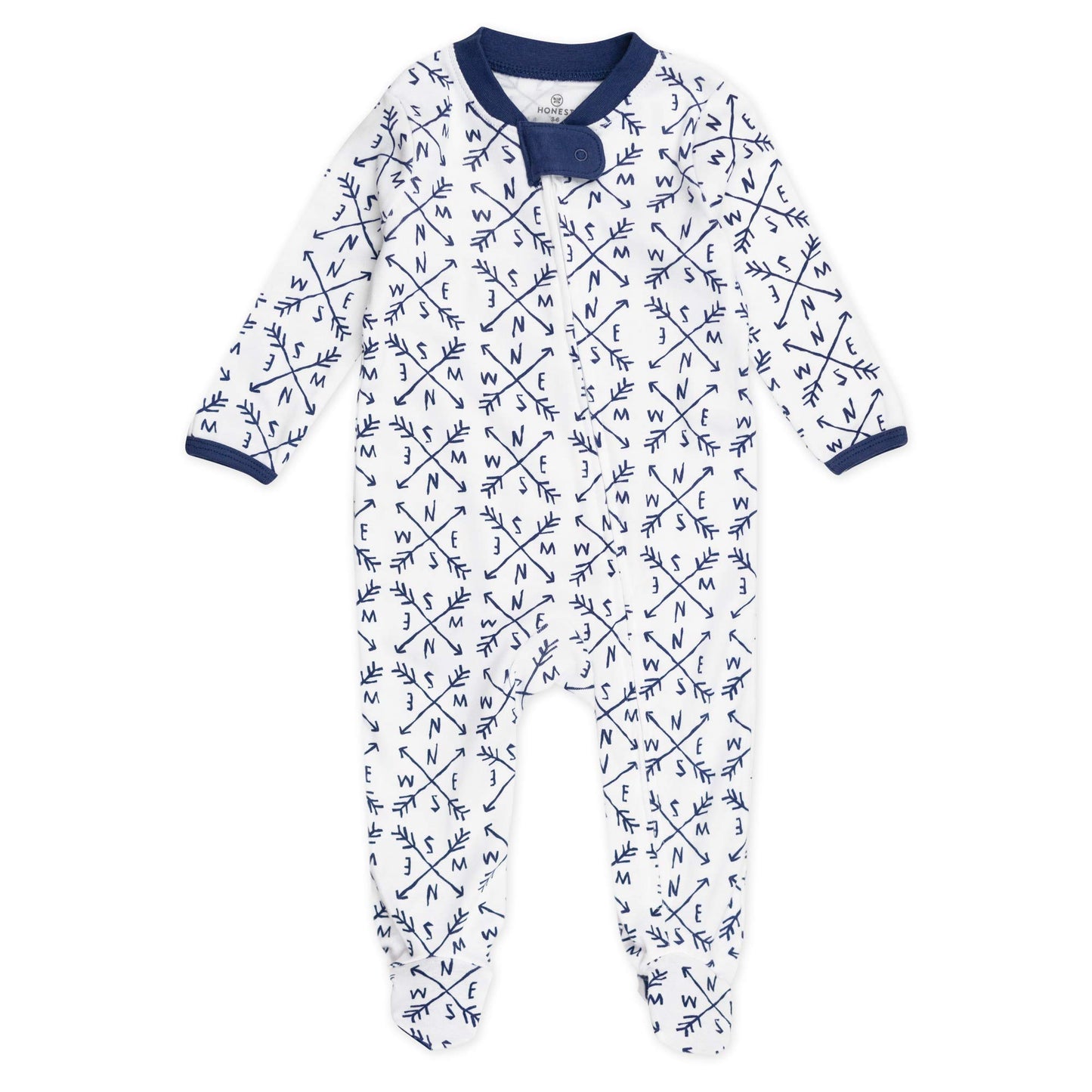 HonestBaby Sleep & Play Footed One-piece Pajama Sleeper 100% Organic Cotton, Baby Boys
