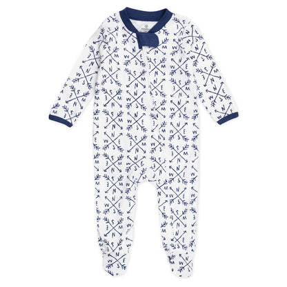 HonestBaby Sleep & Play Footed One-piece Pajama Sleeper 100% Organic Cotton, Baby Boys