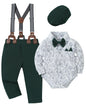 YUEMION Baby Boy Clothes Wedding Outfit Suits, 0-18 Months Infant Boy Gentleman Set, Dress Shirt+Vest+Suspender Pants+Bowtie