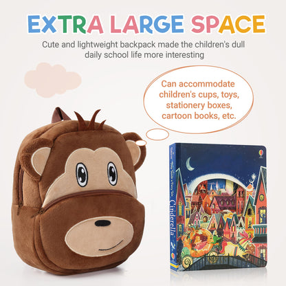 MICHLEY Toddler Backpack Plush Animal SchoolBag Cartoon Girls Travel Bag Mini Baby Daypack for Kids Kindergarten Pre School Bags, Cow