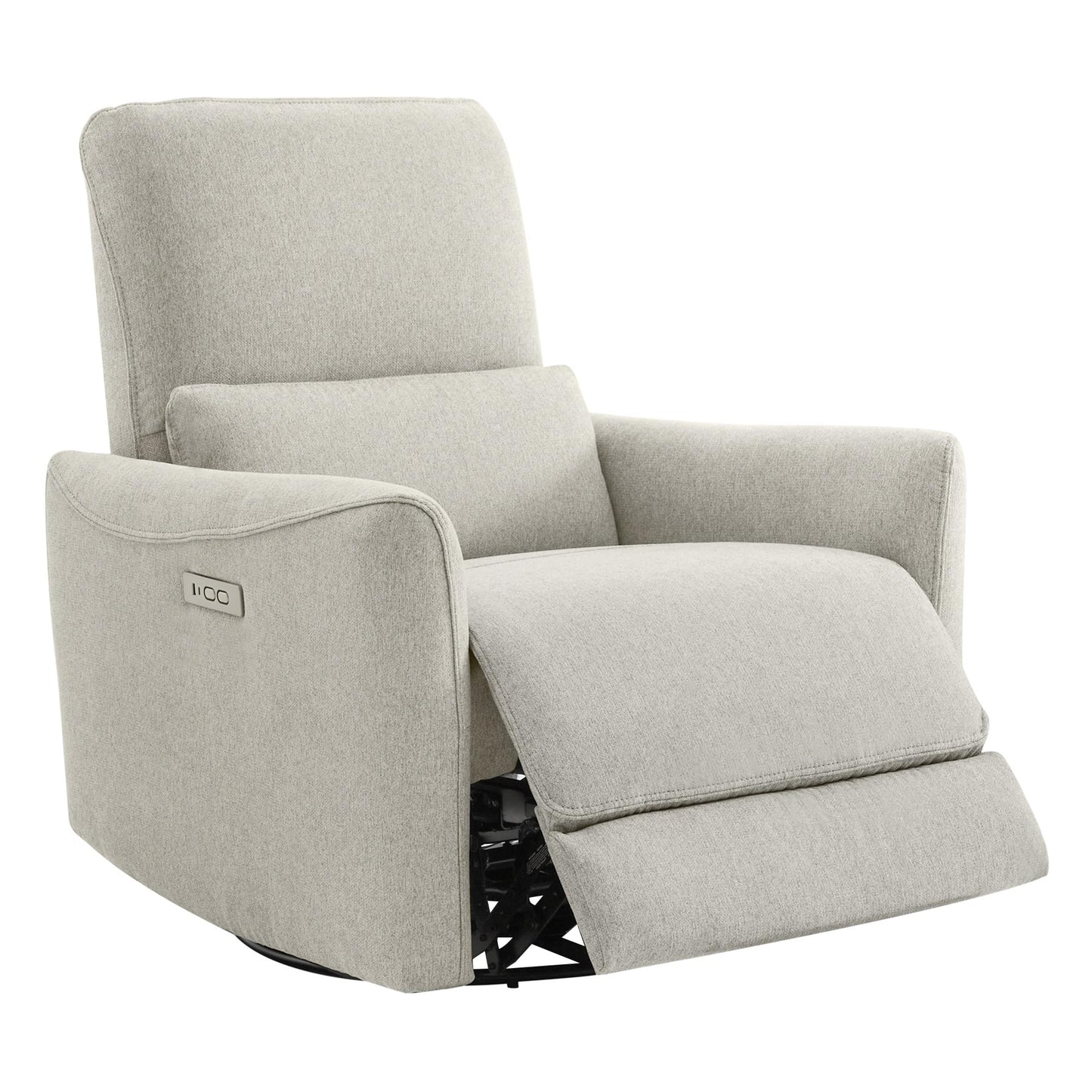 CHITA Power Recliner Chair Swivel Glider, FSC Certified Upholstered Living Room Nursery Reclining Sofa Chair with Lumbar Support, Linen