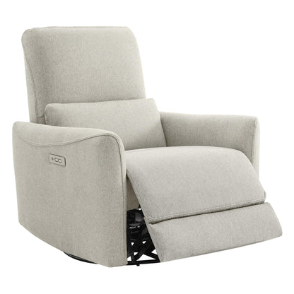 CHITA Power Recliner Chair Swivel Glider, FSC Certified Upholstered Living Room Nursery Reclining Sofa Chair with Lumbar Support, Linen