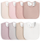 8-Pack Baby Muslin Bibs, Soft Cotton Drool Bibs for Boys Girls, Adjustable and Absorbent Newborn Bib Set for Feeding and Drooling