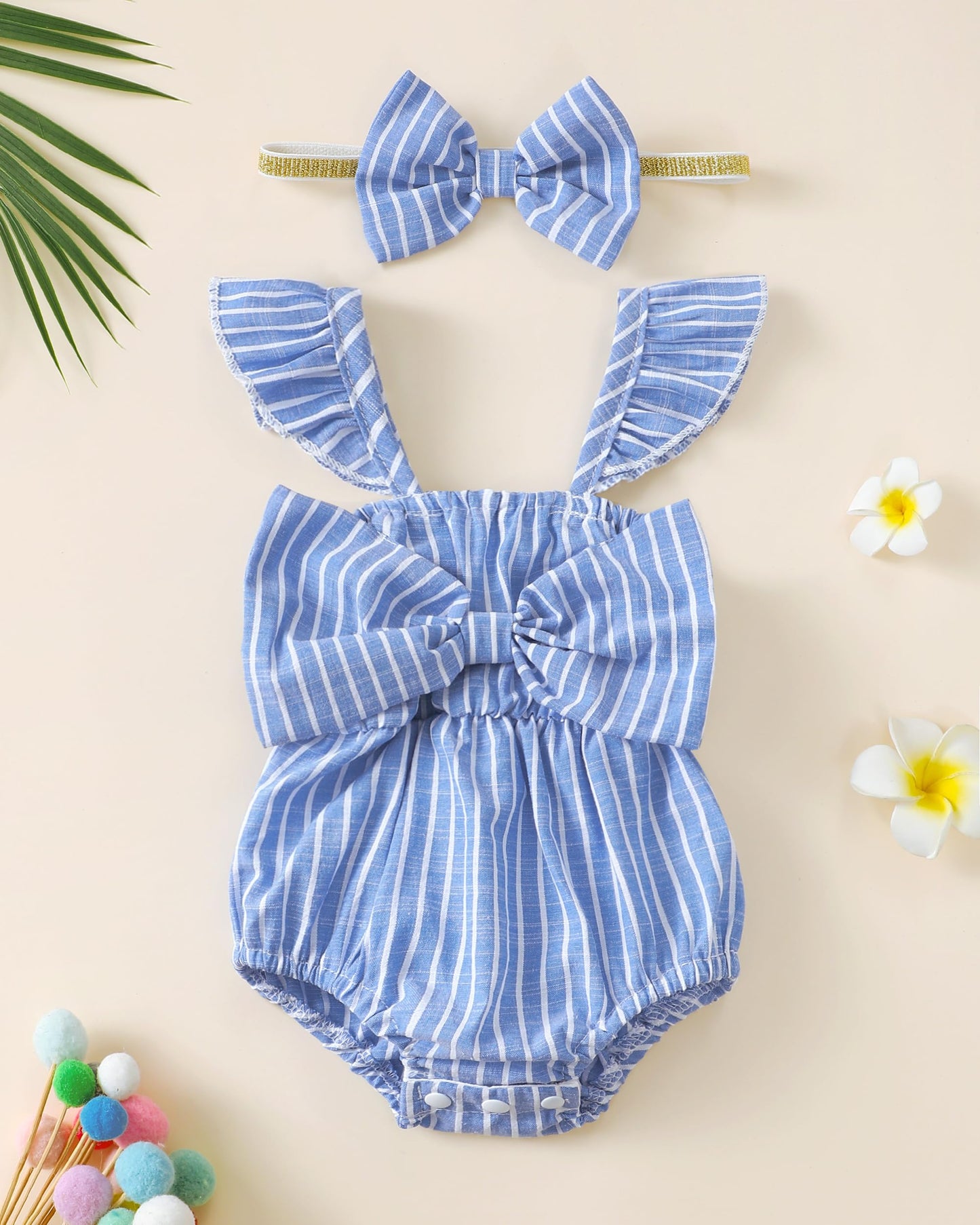Renotemy Newborn Infant Baby Girl Clothes Rompers Summer Jumpsuits Short Sleeve Romper Infant Baby Clothes Girl