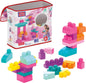 MEGA BLOKS First Builders Toddler Blocks Toys Set, Big Building Bag with 80 Pieces and Storage, Blue, Ages 1+ Years