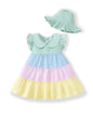 Renotemy Infant Baby Girl Dresses Toddler Girl Clothes Summer Cotton Linen Boho Smocked Sundress Gift for Girls with Hat