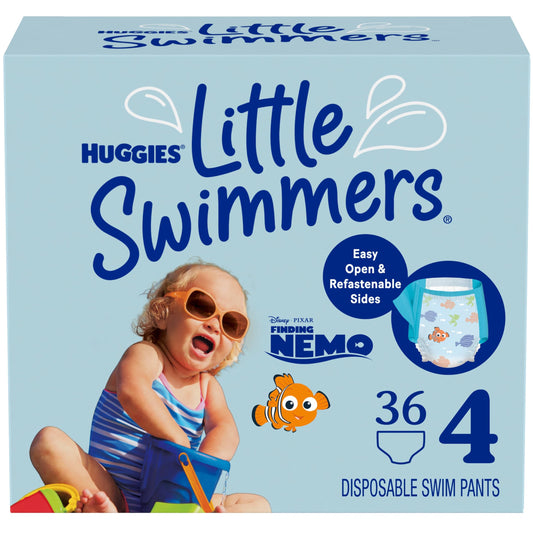 Huggies Little Swimmers Disposable Swimming Diapers, Size 4 (24-34 lbs), 18 Ct