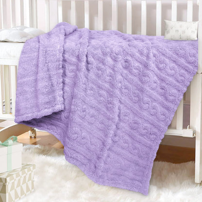 HOMRITAR Baby Blanket for Girls Toddlers 3D Fleece Fluffy Fuzzy Blanket for Baby, Soft Warm Cozy Fleece Blanket, Infant or Newborn Receiving Blanket 330GSM (30 x 40 Inch, Pink)